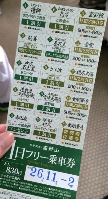 高野山内では「1日フリー乗車バス券」を活用する